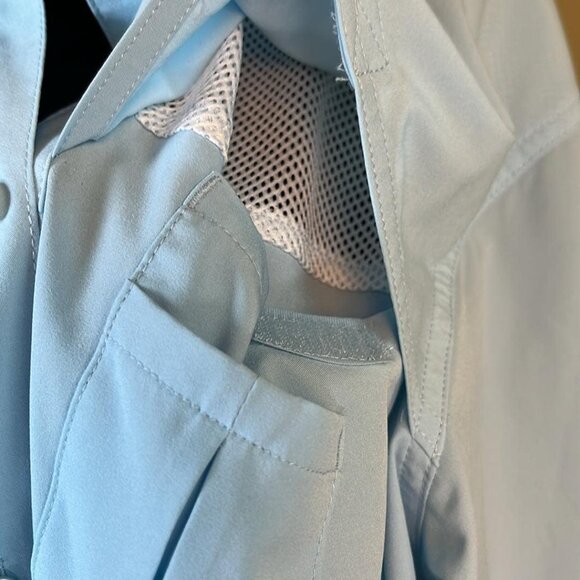 World Wide Sportsman Men's Fishing Shirt XL Long Sleeve Solid Blue Pockets Fish - Picture 8 of 13